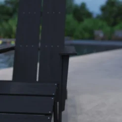 Merrick Lane Adirondack Modern Slatted Back Patio Chair With Accompanying Foot Ottoman -Outdoor Furniture Store GUEST 02ce9745 b8c9 4884 b6fd 7501de43f3cb