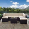 Palm Harbor 8pc All-Weather Wicker Patio Seating Set - Sand - Crosley -Outdoor Furniture Store GUEST 06a8d334 ba53 4136 a95e 56f9b7c3881c