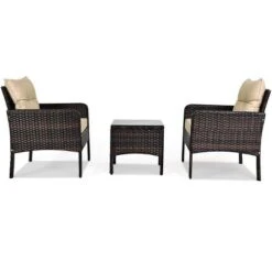 Costway 3PCS Patio Rattan Conversation Set Cushioned Sofa Chair For Garden -Outdoor Furniture Store GUEST 085e4baa d2ea 408f a758 1e5eb9d819fe