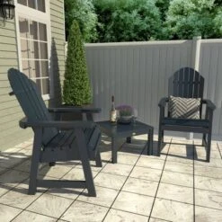 Hamilton 3pc Outdoor Set With Deck Chairs & Adirondack Side Table - Highwood