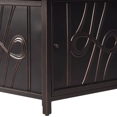 5pc Set With 42" Square Outdoor Aluminum Fire Table & Four Chairs - Oakland Living 9 5pc Set With 42" Square Outdoor Aluminum Fire Table & Four Chairs - Oakland Living - Image 7