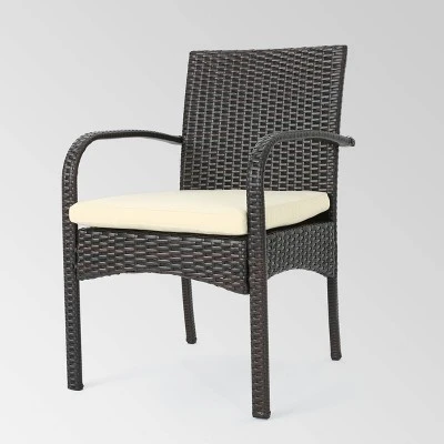 Heron 7pc Rectangular Acacia Wood &Wicker Dining Set - Teak/Brown - Christopher Knight Home 4 Heron 7pc Rectangular Acacia Wood &Wicker Dining Set - Teak/Brown - Christopher Knight Home - Image 2