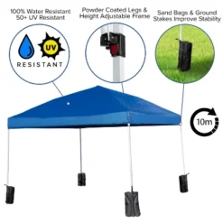 Flash Furniture 10'x10' Pop Up Event Canopy Tent With Wheeled Case And Folding Bench Set - Portable Tailgate, Camping, Event Set -Outdoor Furniture Store GUEST 23078d2b b5fe 4088 a843 80045bc7adbf
