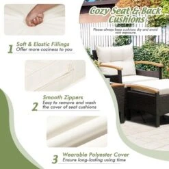 Costway 5PCS Patio Rattan Furniture Set Sofa Ottoman Cushioned Table W/Wood Top 15 Costway 5PCS Patio Rattan Furniture Set Sofa Ottoman Cushioned Table W/Wood Top -Outdoor Furniture Store GUEST 2416eb5d a76f 4538 a8d0 e2d26db611c0