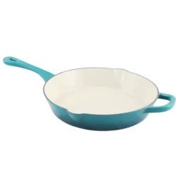 Crock-Pot Crock Pot Artisan Enameled 12in Round Cast Iron Skillet In Teal Ombre