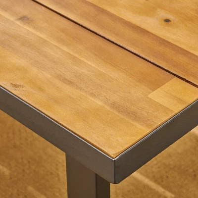 Heron 7pc Rectangular Acacia Wood &Wicker Dining Set - Teak/Brown - Christopher Knight Home 6 Heron 7pc Rectangular Acacia Wood &Wicker Dining Set - Teak/Brown - Christopher Knight Home - Image 4