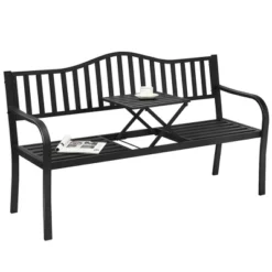Costway Patio Garden Bench Steel Frame Adjustable Center Table Outdoor Porch Loveseats -Outdoor Furniture Store GUEST 36782f3e 4c99 4bd3 b5a4 8c7416faedbb