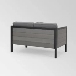 Jax 2pc Faux Wood Loveseat Set - Gray - Christopher Knight Home -Outdoor Furniture Store GUEST 370542e4 818c 4505 9361 68cc52e9de90