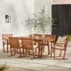 Saracina Home 7pc Modern Slatted Acacia Outdoor Dining Set With Trapezoid Legs 1 Saracina Home 7pc Modern Slatted Acacia Outdoor Dining Set With Trapezoid Legs -Outdoor Furniture Store GUEST 3b9e8d9b 833d 4838 9a99 7fd8ec393cf2