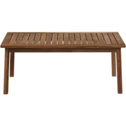 Teal Island Designs Farmhouse Rustic Acacia Wood Rectangular Outdoor Coffee Table 43 1/4" X 22 3/4" Brown Slat Tabletop For Spaces Patio House Balcony -Outdoor Furniture Store GUEST 3c46f860 e0f6 4700 ab1c 9dddb6e09f55
