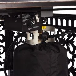 5pc Outdoor Dining Set With 48" Rectangle Fire Table & Deep Seating Swivel Rocking Chairs, Wind Blocker Lid & Covers - Oakland Living -Outdoor Furniture Store GUEST 4899c095 98b2 4540 9073 b6c68de78e77 1