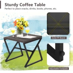 Costway 3PCS Patio Rattan Wicker Rocking Chairs Table Bistro Set Cushioned Rocker Garden -Outdoor Furniture Store GUEST 4adb7de7 8bb2 4c96 9e5a b7da47186322