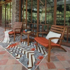 Westlake 3pc Wood Patio Chat Set With Cushion - Red Brick - Cambridge Casual -Outdoor Furniture Store GUEST 4aff07c6 ef7d 4b08 a48f 589ec7f023e1