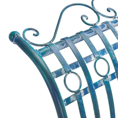 Hadley Bench - Antique Blue - Safavieh 4 Hadley Bench - Antique Blue - Safavieh - Image 2