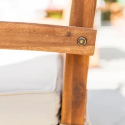 Acacia Wood X-Back Love Seat With Cushions Brown - Saracina Home -Outdoor Furniture Store GUEST 55ed72cc a28a 447d 9d4f 8282777f0da0