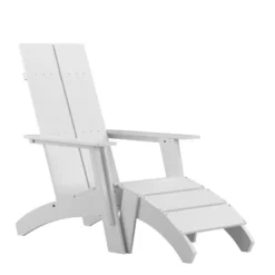 Merrick Lane Adirondack Modern Slatted Back Patio Chair With Accompanying Foot Ottoman -Outdoor Furniture Store GUEST 5a92e527 b35c 497f abf9 c35891f78932