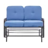 Barton Outdoor 2-Person Glider Bench Patio Rocking Loveseat Cushioned Seat, Blue -Outdoor Furniture Store GUEST 5b81efb3 2b97 47f6 8a95 59a86950ea03