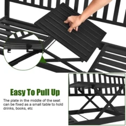 Costway Patio Garden Bench Steel Frame Adjustable Center Table Outdoor Porch Loveseats -Outdoor Furniture Store GUEST 5c97bd9e 0050 4c20 9165 ef00656d02f1