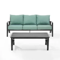 Kaplan 2pc Outdoor Sofa Set - Mist - Crosley