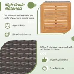 Costway 5PCS Patio Rattan Furniture Set Sofa Ottoman Cushioned Table W/Wood Top 17 Costway 5PCS Patio Rattan Furniture Set Sofa Ottoman Cushioned Table W/Wood Top -Outdoor Furniture Store GUEST 6bdb9298 e086 4ba4 89a8 fd0ec979c050