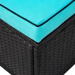 7pc Wicker Outdoor Sectional Seating Set With Cushions - Dark Brown/Blue - GODEER -Outdoor Furniture Store GUEST 6fc6bce4 f912 4b18 9007 ab444eae8c76