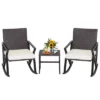 Costway 3PCS Patio Rattan Wicker Rocking Chairs Table Bistro Set Cushioned Rocker Garden -Outdoor Furniture Store GUEST 865e9cfb 5e29 410c 8651 1f78f4076c58