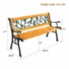 Costway Patio Park Garden Bench Porch Chair Outdoor Deck Cast Iron Hardwood Rose -Outdoor Furniture Store GUEST 890b31f6 989b 476f b0ae 574bdefa0de3