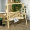 Outsunny 2-Seat Outdoor Swing Chair, Porch Swing With Stand And Side Tables, For Garden, Poolside, Backyard -Outdoor Furniture Store GUEST 8bd9e129 602b 4f49 9012 36c075fba50b