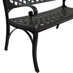 Sunnydaze Decor Sunnydaze 2-Person Checkered Design Cast Aluminum Outdoor Patio Bench, Black 15 Sunnydaze Decor Sunnydaze 2-Person Checkered Design Cast Aluminum Outdoor Patio Bench, Black -Outdoor Furniture Store GUEST 8ec27dba f691 4ccd b2a2 32a2836ff0b6