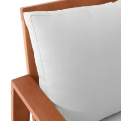 Grafton Eucalyptus 3 Seat Outdoor Bench With Cushions - Gray/Natural - Alaterre Furniture -Outdoor Furniture Store GUEST 9975ed34 231e 40c8 852f e7d874dbc209