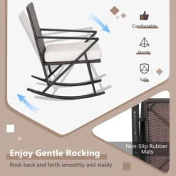 Costway 3PCS Patio Rattan Wicker Rocking Chairs Table Bistro Set Cushioned Rocker Garden -Outdoor Furniture Store GUEST 9b9b5b9e f620 4ce0 82e2 b8f88037bb8c