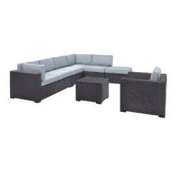 Biscayne 6pc Outdoor Wicker Sectional Set - Mist - Crosley -Outdoor Furniture Store GUEST a46f5824 532e 4671 9d46 fde51af1e90b