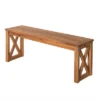 53" Slatted Acacia Wood X-Frame Patio Bench Brown - Saracina Home -Outdoor Furniture Store GUEST b7381240 9566 49f9 880d 68beaaac73fa