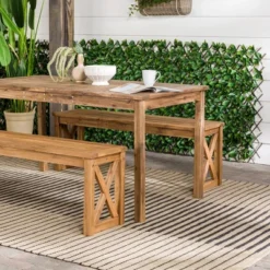 3pc Acacia Wood X Design Outdoor Patio Dining Set - Brown - Saracina Home 15 3pc Acacia Wood X Design Outdoor Patio Dining Set - Brown - Saracina Home -Outdoor Furniture Store GUEST d443785c 83db 4334 bf12 a97492ae3d88