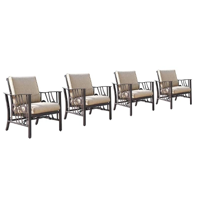 5pc Set With 42" Square Outdoor Aluminum Fire Table & Four Chairs - Oakland Living 12 5pc Set With 42" Square Outdoor Aluminum Fire Table & Four Chairs - Oakland Living - Image 10