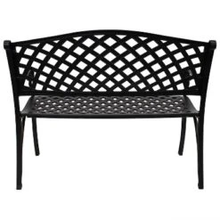 Sunnydaze Decor Sunnydaze 2-Person Checkered Design Cast Aluminum Outdoor Patio Bench, Black 21 Sunnydaze Decor Sunnydaze 2-Person Checkered Design Cast Aluminum Outdoor Patio Bench, Black -Outdoor Furniture Store GUEST e9199545 614a 45fa bc83 71bf1ec2dd99