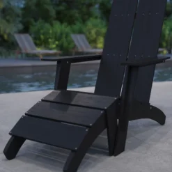 Merrick Lane Adirondack Modern Slatted Back Patio Chair With Accompanying Foot Ottoman -Outdoor Furniture Store GUEST ecf1bb54 9a5a 4633 91ac e6457900c423