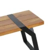 Varva Outdoor Acacia Wood Dining Bench Teak/Black - Christopher Knight Home -Outdoor Furniture Store GUEST eefccef2 2ec4 4099 908a 3e254d509e4b