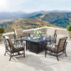 5pc Set With 42" Square Outdoor Aluminum Fire Table & Four Chairs - Oakland Living -Outdoor Furniture Store GUEST f2d95c9c d3ec 45bb 81c4 b7a420fcde69
