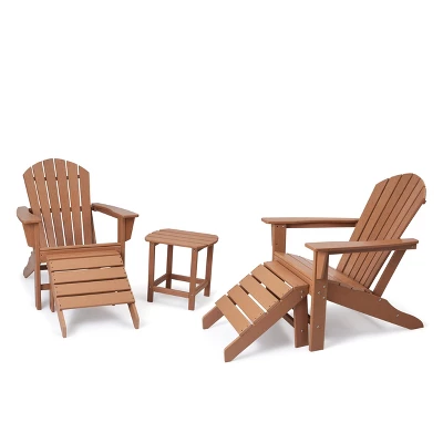 5pk Plastic Resin Adirondack Chair With Side Table & Ottoman - EDYO LIVING 15 5pk Plastic Resin Adirondack Chair With Side Table & Ottoman - EDYO LIVING - Image 13
