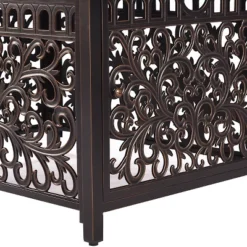 5pc Outdoor Dining Set With 48" Rectangle Fire Table & Deep Seating Swivel Rocking Chairs, Wind Blocker Lid & Covers - Oakland Living -Outdoor Furniture Store GUEST fe6bf3d4 ec6a 43e8 9000 8aa3a927b2c1 1